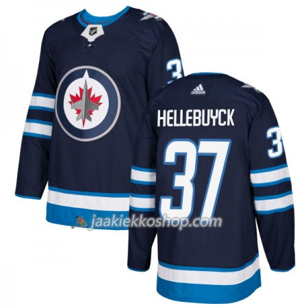 Miehille NHL Winnipeg Jets Pelipaita Connor Hellebuyck 37 Adidas 2017-2018 Laivastonsininen Authentic
